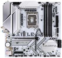 Colorful Материнская плата mATX BATTLE-AX B760M-WHITE WIFI V20 (LGA1700, B760, 4*DDR4 (4800), 4*SATA, 2*PCIe, 3*M.2, 2*USB Type-C, 5*USB 3.2, 6*USB 2