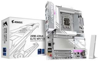 GIGABYTE Материнская плата ATX Z890 AORUS ELITE WIFI7 ICE (LGA1851, Z890, 4*DDR5 (5600), 4*SATA 6G RAID, 4*M.2, 3*PCIe, WiFi, BT, 5*USB 3.2, 4*USB 2.0