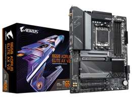 Материнская плата ATX GIGABYTE B650 AORUS ELITE AX V2 (AM5, AMD B650, 4*DDR5(8000), 4*SATA 6G RAID, 3*M.2, 3*PCIe, 2,5Glan, WiFi, BT, 4*USB 2.0, 7*USB