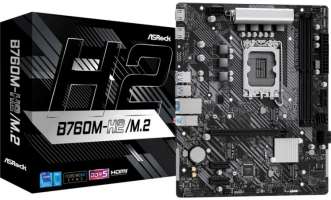 Материнская плата mATX ASRock B760M-H2/M.2 (LGA1700, B760, 2*DDR5 (7200), 4*SATA 6G RAID, 2*M.2, 3*PCIE, 2.5Glan, 2*HDMI, 4*USB 3.2, 2*USB 2.0)