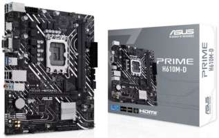 Материнская плата mATX ASUS PRIME H610M-D (LGA1700, H610, 2*DDR5 (5600), 4*SATA 6G, M.2, 2*PCIE, Glan, VGA, HDMI, COM, 2*USB 3.2, 4*USB 2.0)