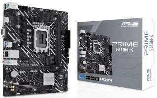 Материнская плата mATX ASUS PRIME H610M-K (LGA1700, H610, 2*DDR5 (5600), 4*SATA 6G, M.2, 2*PCIE, Glan, VGA, HDMI, 2*USB 3.2, 4*USB 2.0)