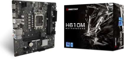 Материнская плата mATX Biostar H610MS (LGA1700, 2*DDR4(3200), 4*SATA, M.2, 2*PCIe, Glan, HDMI, DP, 4*USB 2.0, USB 3.0)