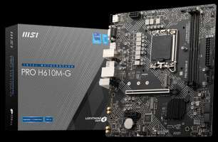 Материнская плата mATX MSI PRO H610M-G (LGA1700, H610, 2*DDR5, 4*SATA 6G, M.2, 7.1Ch, 2*PCIE, Glan, 2*USB 3.2, 4*USB 2.0, VGA, HDMI, DP)