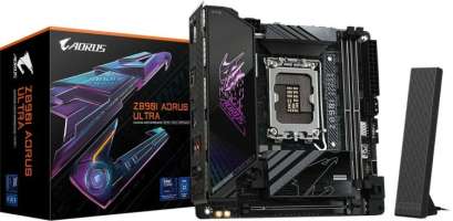 Материнская плата mini-ITX GIGABYTE Z890I AORUS ULTRA (LGA1851, Z890, 2*DDR5 (8800), 2*SATA 6G RAID, 2*M.2, PCI-E, 2.5Glan, WiFi, BT, 5*USB 3.2, HDMI,