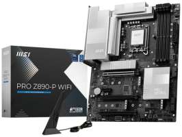 MSI Материнская плата ATX PRO Z890-P WIFI (LGA1851, Z890, 4*DDR5(9200), 4*SATA 6G RAID, 2*M.2, 3*PCIe, WiFi, BT, HDMI, DP, 4*USB 2.0, 3*USB 3.2, USB T