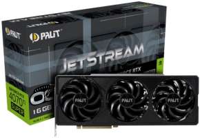 PCI-E Palit GeForce RTX 4070 Ti SUPER JETSTREAM OC (NED47TSS19T2-1043J) 16GB GDDR6X 256bit 5nm 2340/21000MHz 3*DP/HDMI RTL